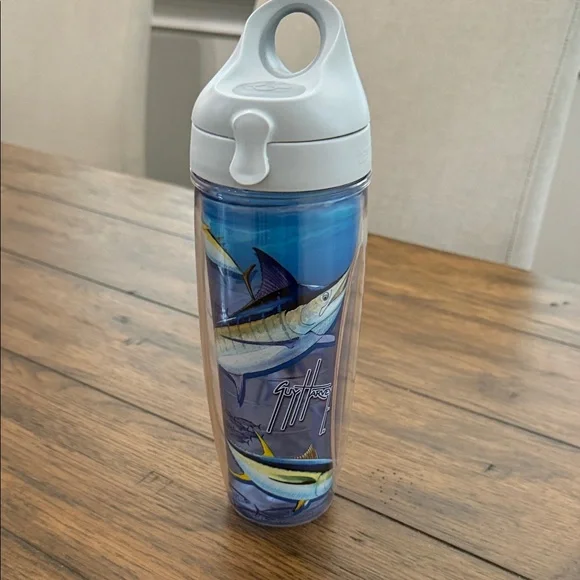 Tervis Guy Harvey Tumbler Insulated Water Bottle Marlin&Other Fish Art 24oz - Picture 1 of 7